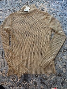 Forever 21 Mesh Rhinestone Long Sleeve Turtleneck, L, NWT